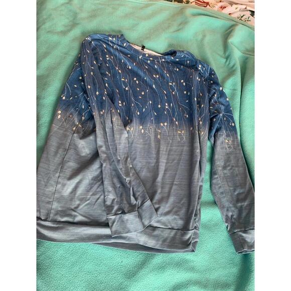 Womens No brand/Unsure 3xl Long Sleeve Light Blue/ Dark blue Ombré Sweater - Picture 2 of 5